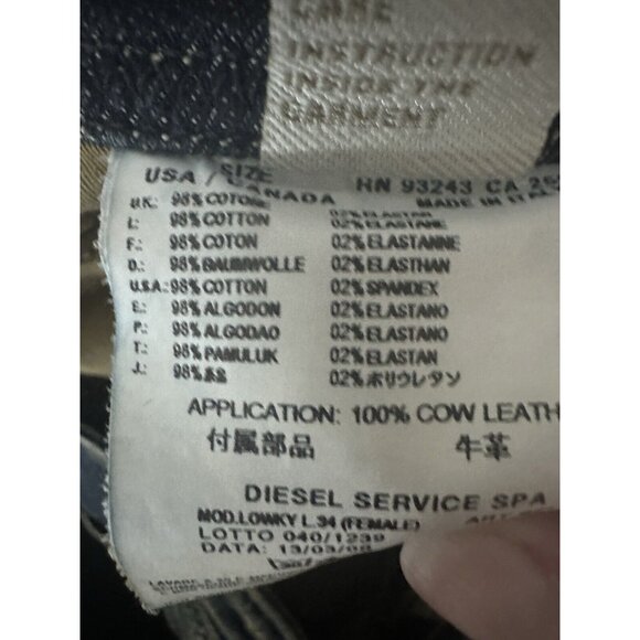 Diesel Industry Lowky Stretch Lightly Distressed Men’s Jeans Size 28X34 - Picture 8 of 11